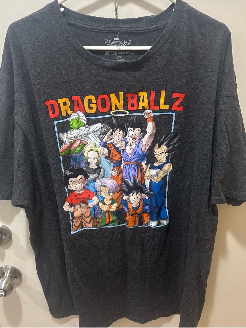 Dragon Ball Z Graphic Tee - Dark Gray with Multicolor Print